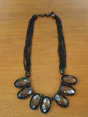 Multi-Strand Necklace Vtg Stylish Unique Necklace ! Black